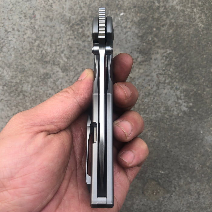 KANSEPT Delta Thumb Studs /Flipper knife 6AL4V Titanium Handle (3.54" CPM-S35VN Blade )elly Jerry Design-K1011A1