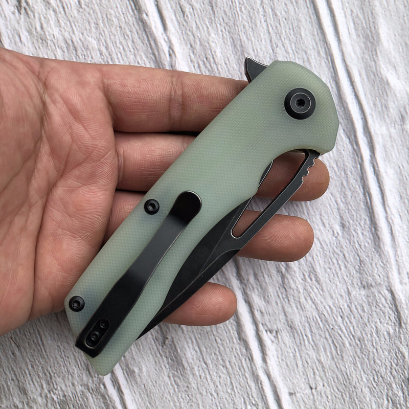 Kryo T1001A5 D2 Blade Jade G10 Handle with Kim Ning Design