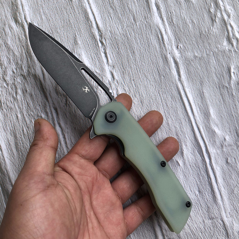 Kryo T1001A5 D2 Blade Jade G10 Handle with Kim Ning Design
