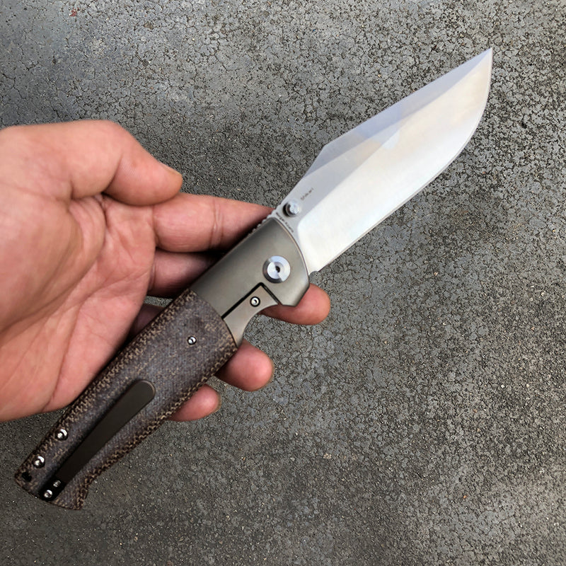 KANSEPT Shikari K1027A2 CPM-20CV Blade Brown Micarta Handle with Titanium Bolster Morgan Koens Dessign