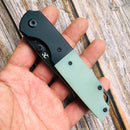 Warrior T1005T4 Black TiCn Coated and Stonewashed Tanto D2 Blade Black Anodized Aluminum Bolster +Jade G10 Handle with Kim Ning Design