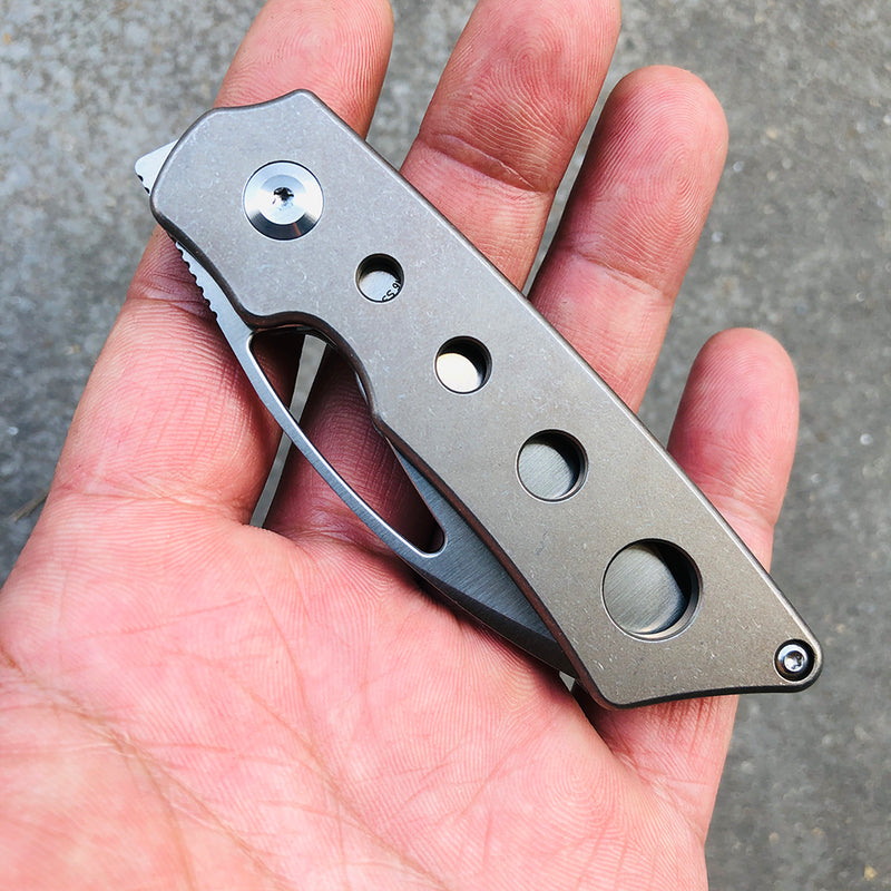 KANSEPT Goblin K2016A6 CPM-S35VN Blade and Titanium Handle with Holes Marshall Noble Design
