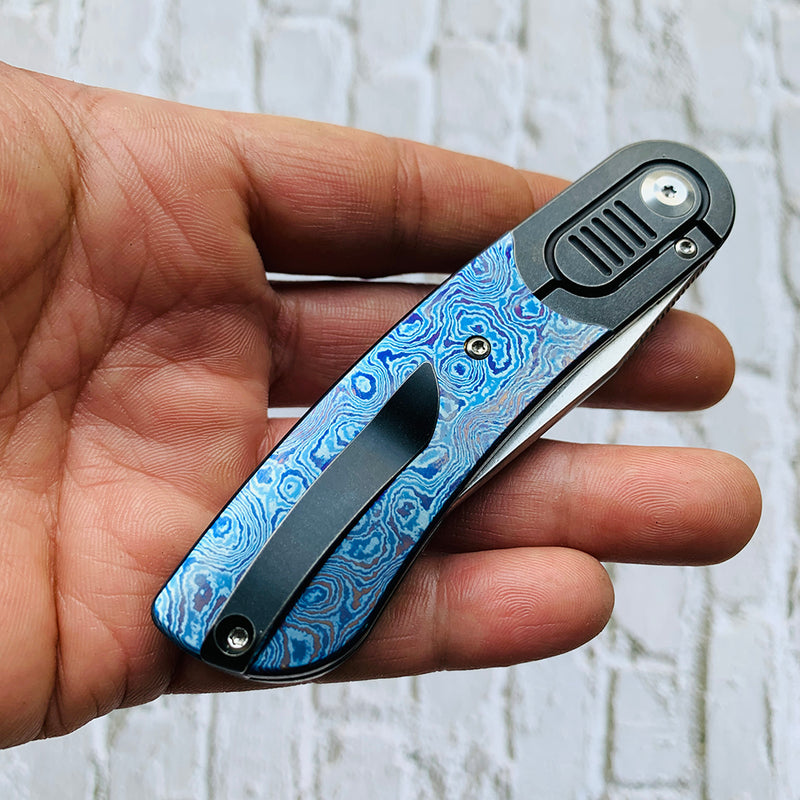 Reverie K2025A4 Black anodized Titanium Bolster + Timascus Scales Handle CPM-S35VN Blade with  Justin Lundquist Design