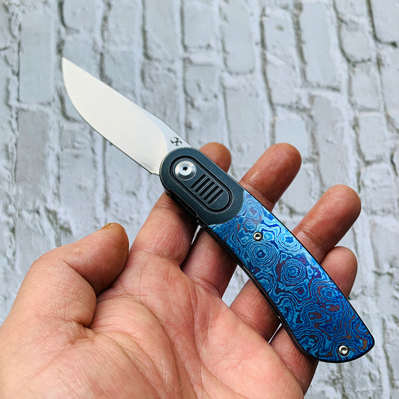 Reverie K2025A4 Black anodized Titanium Bolster + Timascus Scales Handle CPM-S35VN Blade with  Justin Lundquist Design