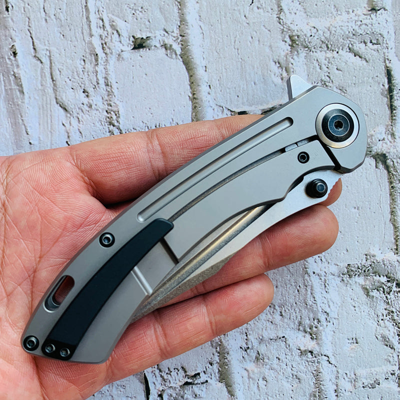 Pretatout K1032A2  Titanium Handle CPM-S35VN Blade with Kmaxrom Design
