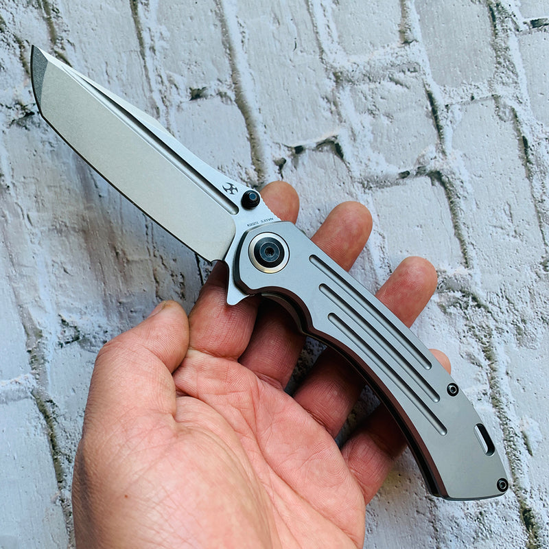 Pretatout K1032T1  CPM-S35VN Blade Titanium Handle with Kmaxrom Design
