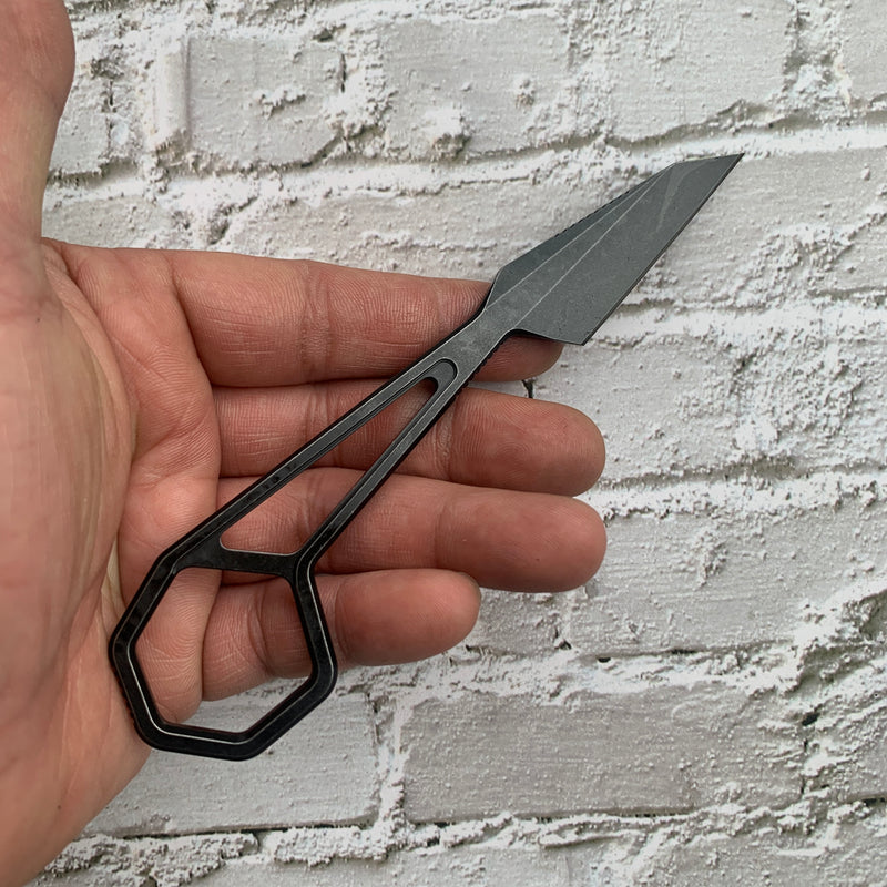 HEX G001A4 Black TiCn Coated  14C28N + Sheath Blade 14C28N Handle with Ostap Hel Design