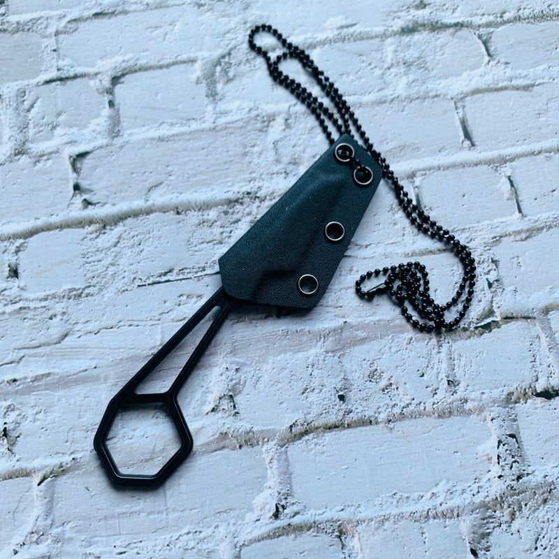 HEX G001A4 Black TiCn Coated  14C28N + Sheath Blade 14C28N Handle with Ostap Hel Design