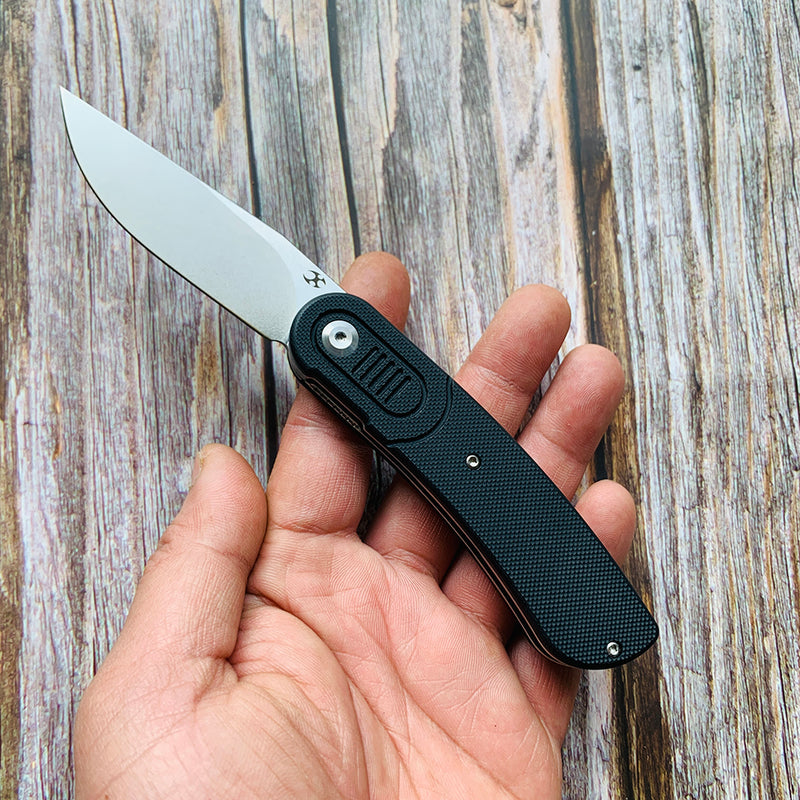Reverie T2025A1 Stonewashed 154CM Blade Black G10 Handle with Justin Lundquist Design
