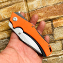 Mini Hellx T2008A5 Stonewashed D2  Blade Orange G10Handle with Mikkel Willumsen Design