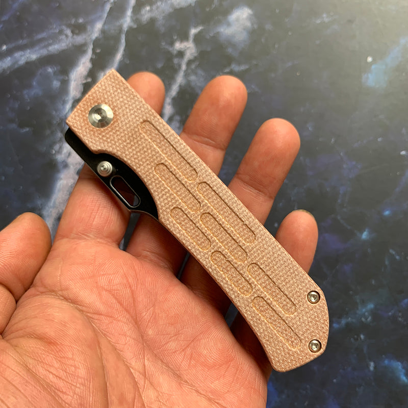 Reedus T1041A5 Black TiCn Coated and Stonewashed 154CM Blade Brown Micarta Handle with D.O.C.K. Design