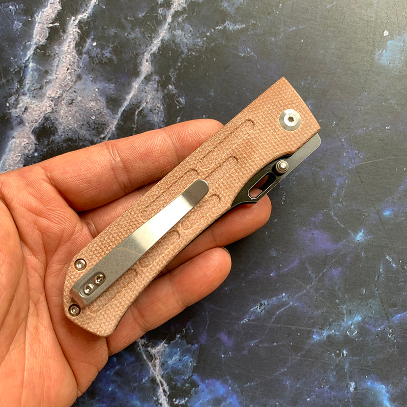 Reedus T1041A5 Black TiCn Coated and Stonewashed 154CM Blade Brown Micarta Handle with D.O.C.K. Design