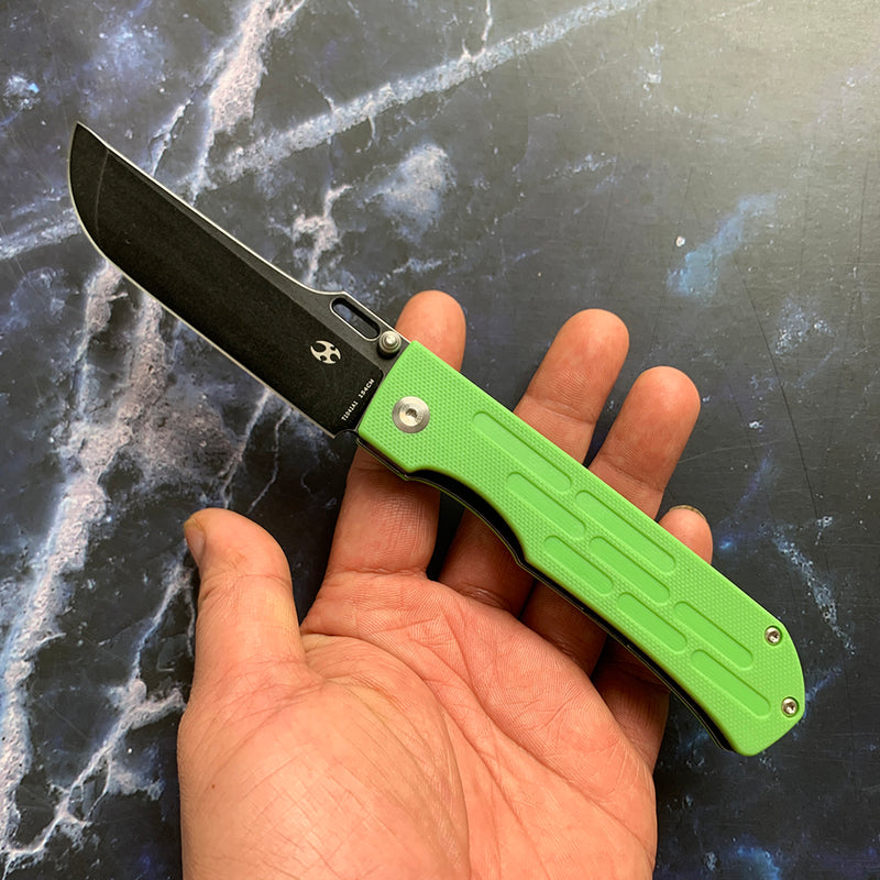 Reedus T1041A1 Black TiCn Coated and Stonewashed 154CM Blade Grass Green G10 Handle with D.O.C.K. Design