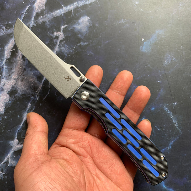 Reedus T1041A4 Stonewashed 154CM Blade Black and Blue G10 Handle with D.O.C.K. Design