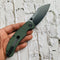 Nesstreet K1039A3 Black Stonewashed CPM-S35Vn Blade Green Micarta Handle with Karambit Maker design