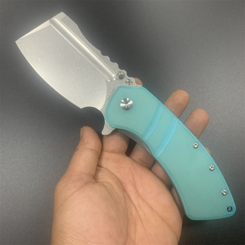 KANSEPT Cleavers XL Korvid T1030A7 Stonewashed 154CM Blade Tiffany blue G10 Handle Designed by Koch Tools