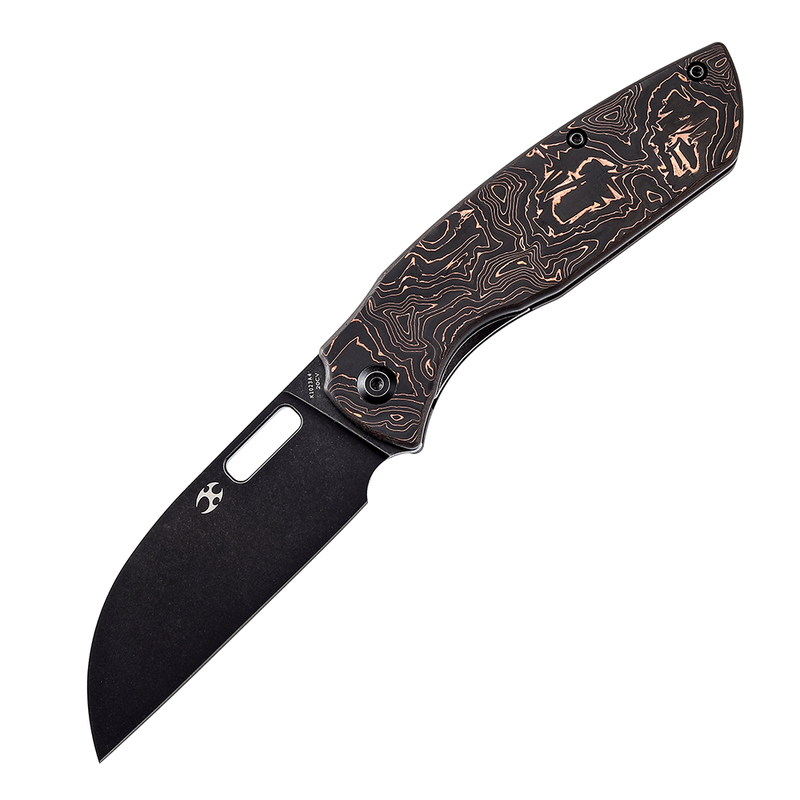 Convict K1023A4 Stonewashed CPM-20CV Copper Carbon Fibe Handle with Sheepdog Knives Design