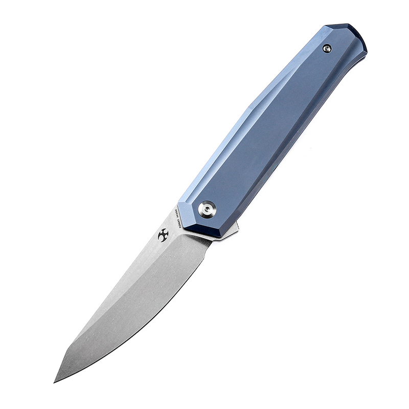 Integra K1042A3 Stonewashed M390 Blue Anodized Titanium Designed by JK Knives