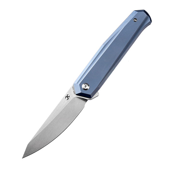 Integra K1042A3 Stonewashed M390 Blue Anodized Titanium Designed by JK Knives