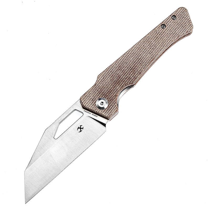 KANSEPT Egress K1033A1 Satin CPM-S35VN  Brown Micarta Handle with Nitch Designs Design