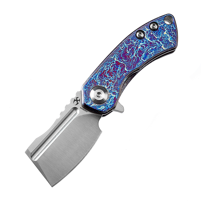 KANSEPT Mini Korvid  Lightning Strike Anodized Titanium  Flipper knife Bronze Titanium Handle (1.45'' CPM-S35VN Blade ) Koch Tools Design-K3030A8