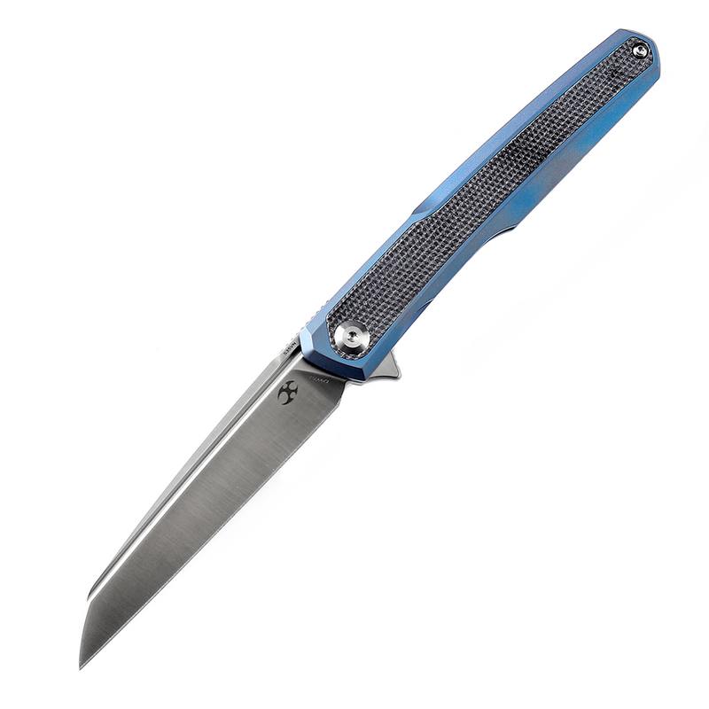 KANSEPT Arcus K1046A3 Ostap Hel Design Satin CPM-S35VN Blue Anodized Titanium + Black Micarta