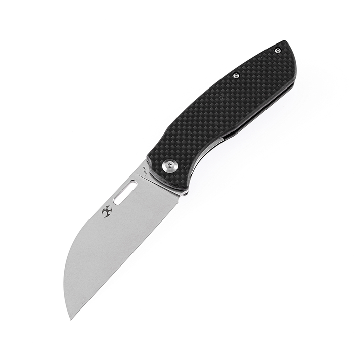 Convict T1023A2 Stonewashed 154CM Black Carbon Fiber Handle with Sheepdog Knives Design