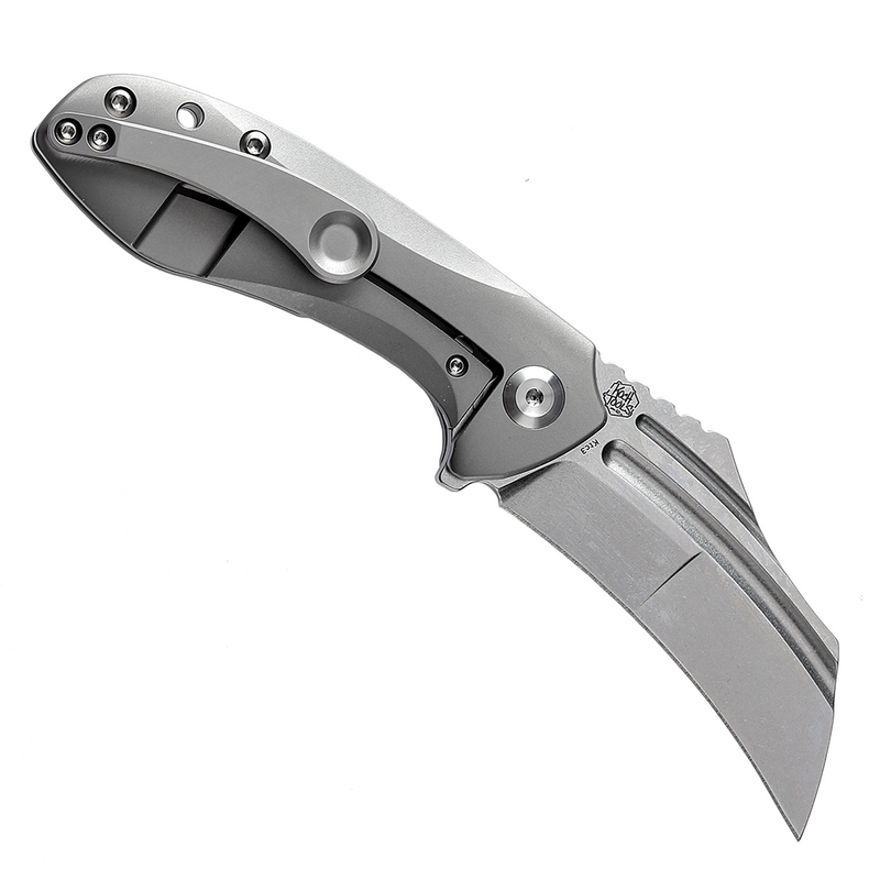 KANSEPT KTC3  Flipper Knife Bead Blasted Titanium Handle (2.69'' CPM-S35VN Blade) Koch Tools Design-K1031A2