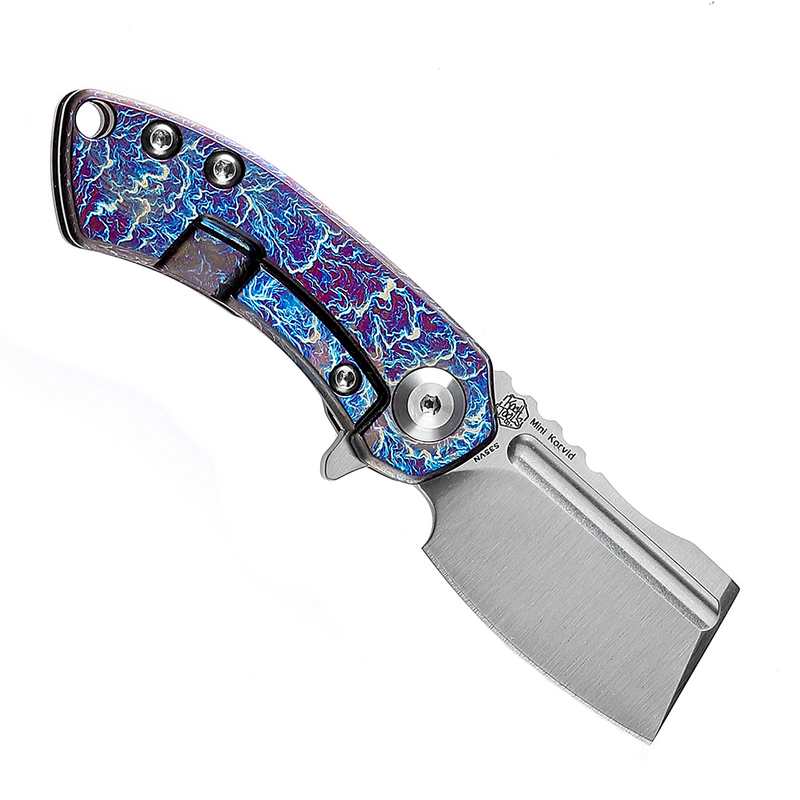 KANSEPT Mini Korvid  Lightning Strike Anodized Titanium  Flipper knife Bronze Titanium Handle (1.45'' CPM-S35VN Blade ) Koch Tools Design-K3030A8