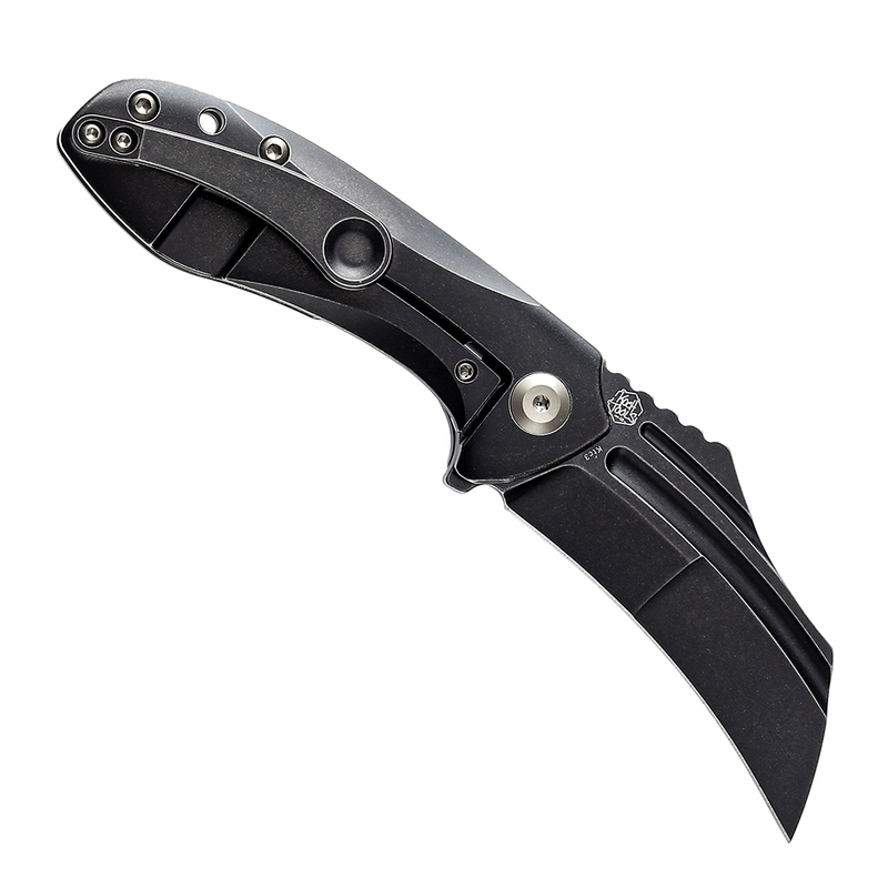 KANSEPT KTC3  Flipper Knife Black Titanium Handle (2.69'' CPM-S35VN Blade) Koch Tools Design-K1031A1