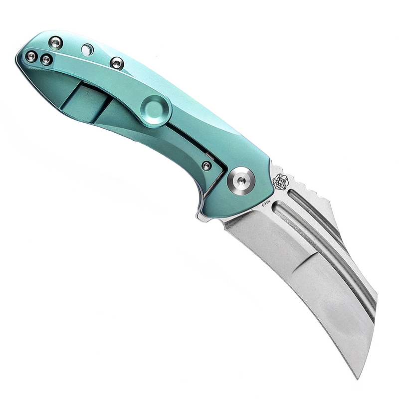 KANSEPT KTC3  Flipper Knife Green Titanium Handle (2.69'' CPM-S35VN Blade) Koch Tools Design-K1031A4