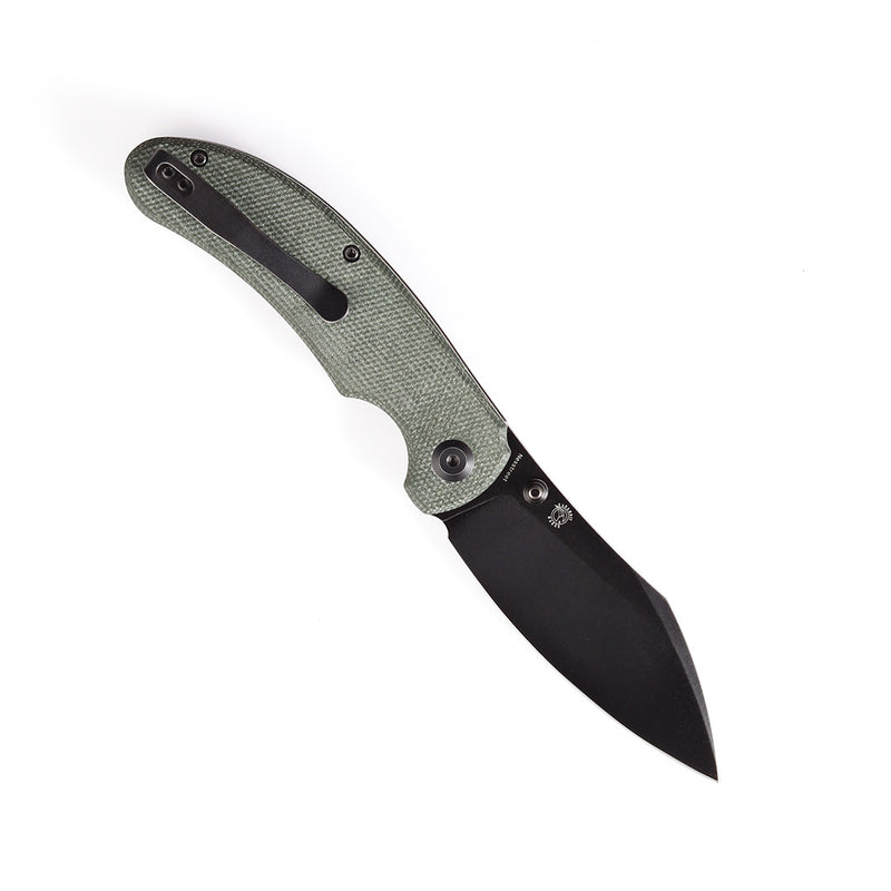 Nesstreet K1039A3 Black Stonewashed CPM-S35Vn Blade Green Micarta Handle with Karambit Maker design