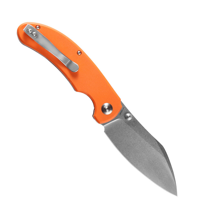 Nesstreet K1039A5 Stonewashed CPM-S35VN Blade Orange G10 Handle with Karambit Maker design