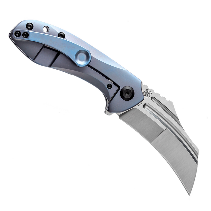KANSEPT KTC3  Flipper Knife Blue Titanium Handle (2.69'' CPM-S35VN Blade) Koch Tools Design-K1031A3