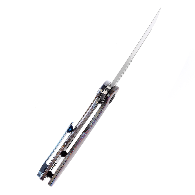 KANSEPT KTC3  Flipper Knife Purple+ Blue Titanium Handle (2.69'' CPM-S35VN Blade) Koch Tools Design-K1031A5