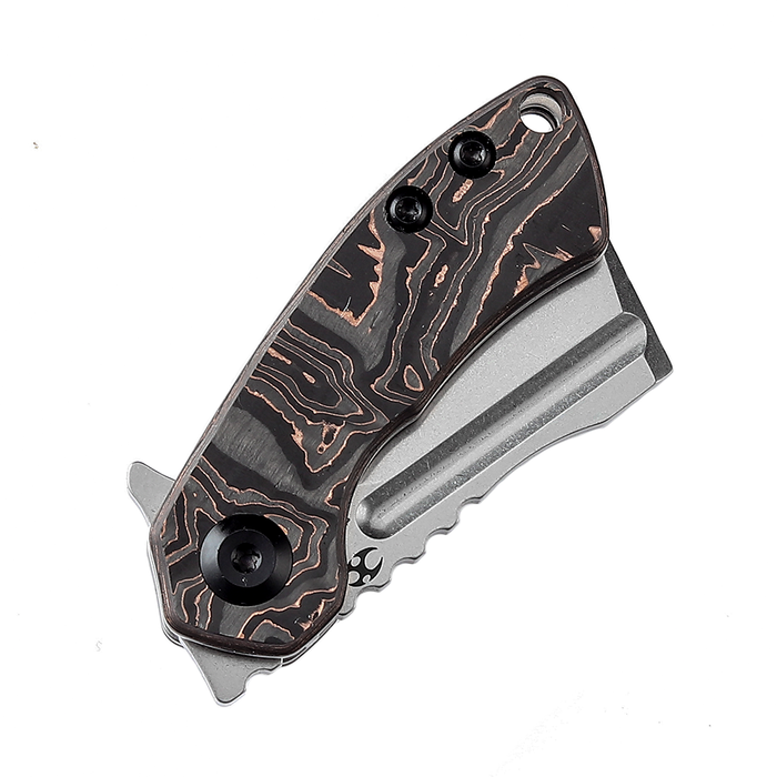 KANSEPT Mini Korvid Flipper knife Bronze Titanium Handle (1.45‘’ CPM-S35VN Blade ) Koch Tools Design-K3030B1