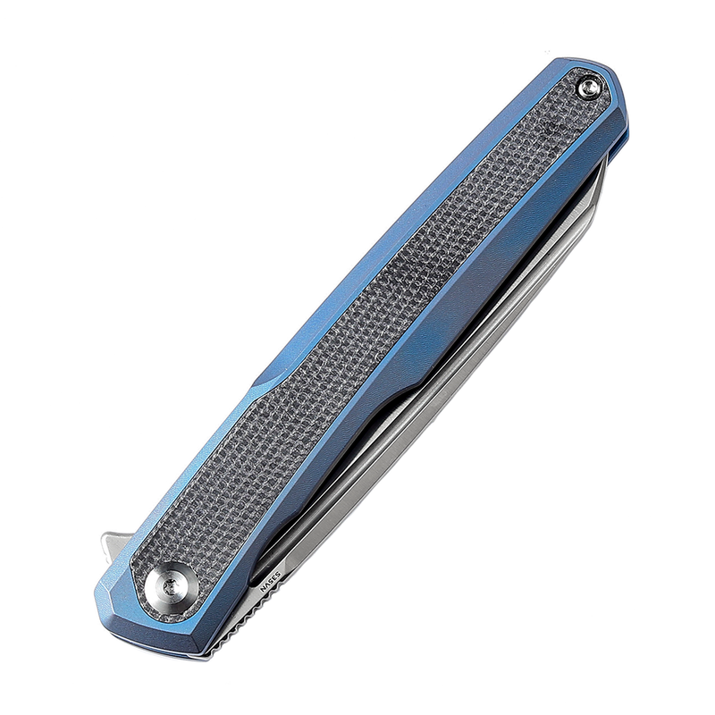KANSEPT Arcus K1046A3 Ostap Hel Design Satin CPM-S35VN Blue Anodized Titanium + Black Micarta