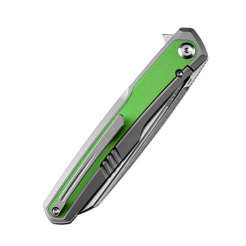 KANSEPT Arcus K1046A2 Ostap Hel Design Stonewashed CPM-S35VN Stonewashed Titanium + Grass Green G10
