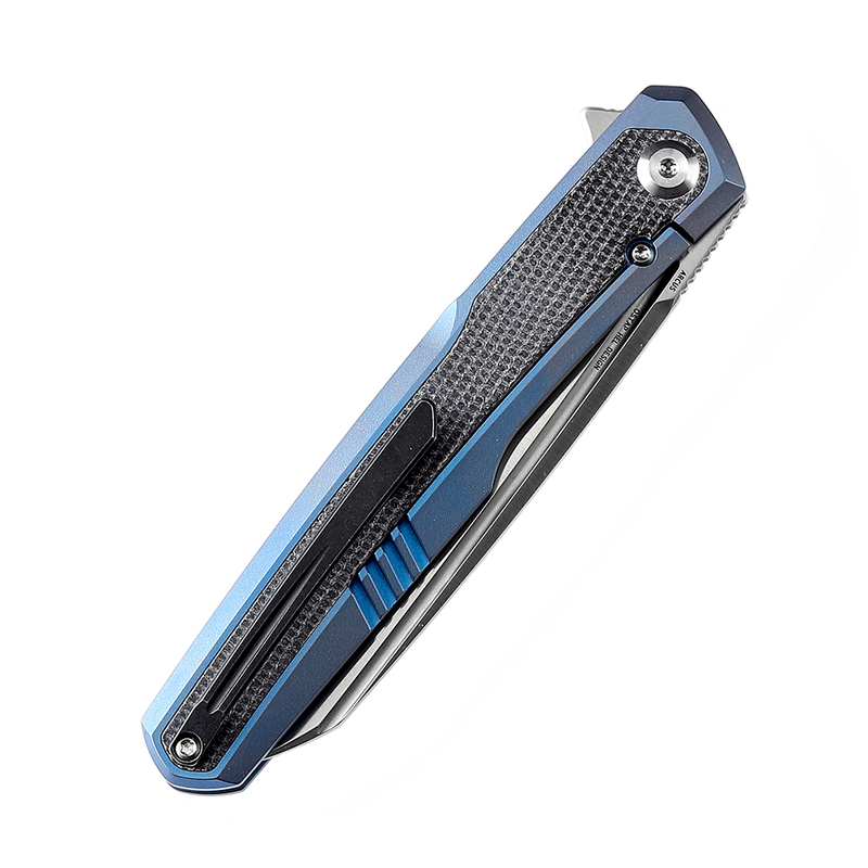 KANSEPT Arcus K1046A3 Ostap Hel Design Satin CPM-S35VN Blue Anodized Titanium + Black Micarta