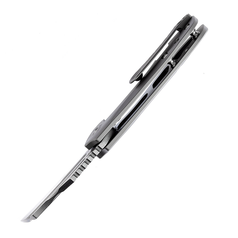 KANSEPT KTC3  Flipper Knife Bead Blasted Titanium Handle (2.69'' CPM-S35VN Blade) Koch Tools Design-K1031A2