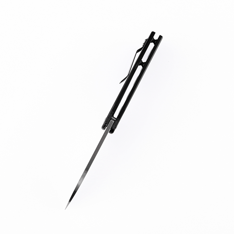 KANSEPT Convict T1023A2 Stonewashed 154CM Black Carbon Fiber Handle with Sheepdog Knives Design