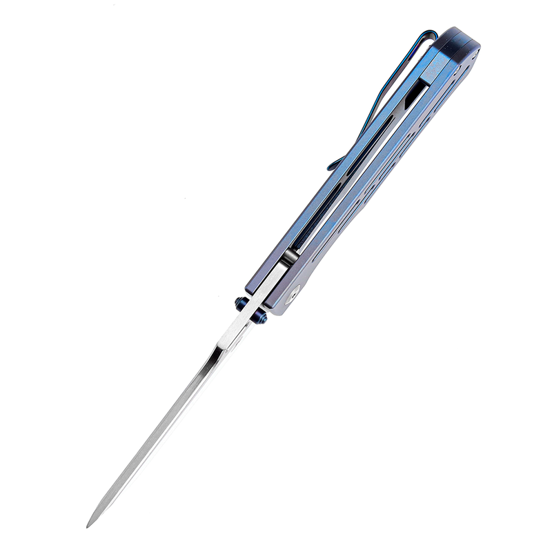 KANSEPT Reedus Satin CPM-S35VN  Blue Anodized Titanium Handle with D.O.C.K. Design-K1041A5