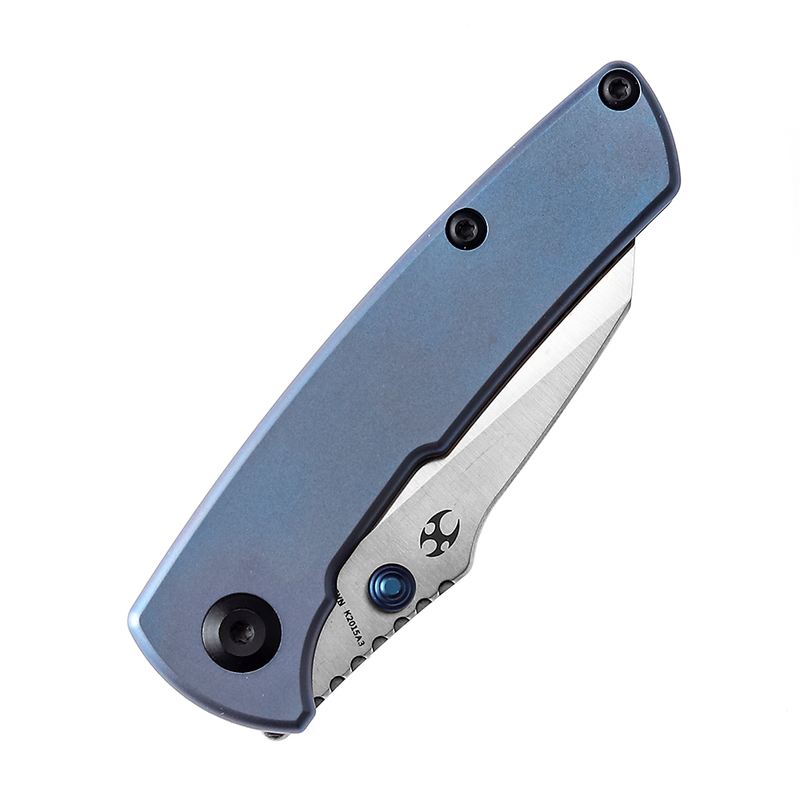KANSEPT Little Main Street K2015A3 Satin CPM-S35VNm Blue Anodized Titanium Handle  with Dirk Pinkerton Design