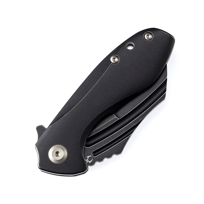 KANSEPT KTC3  Flipper Knife Black Titanium Handle (2.69'' CPM-S35VN Blade) Koch Tools Design-K1031A1
