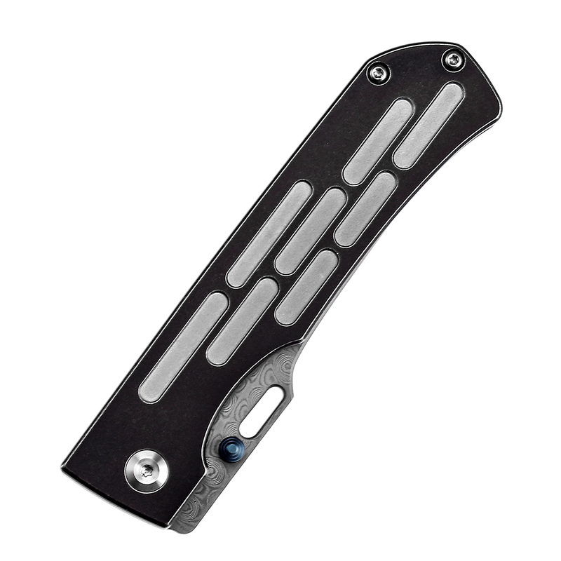 Reedus K1041A6 Damascus Blue Anodized  + Bead Blasted Titanium Handle with D.O.C.K. Design