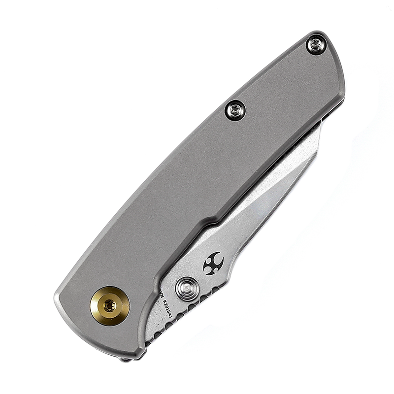 KANSEPT Little Main Street Thumb Stub Satin Titanium Handle (2.26" CPM-S35VN Blade)Dirk Pinkerton Design-K2015A1