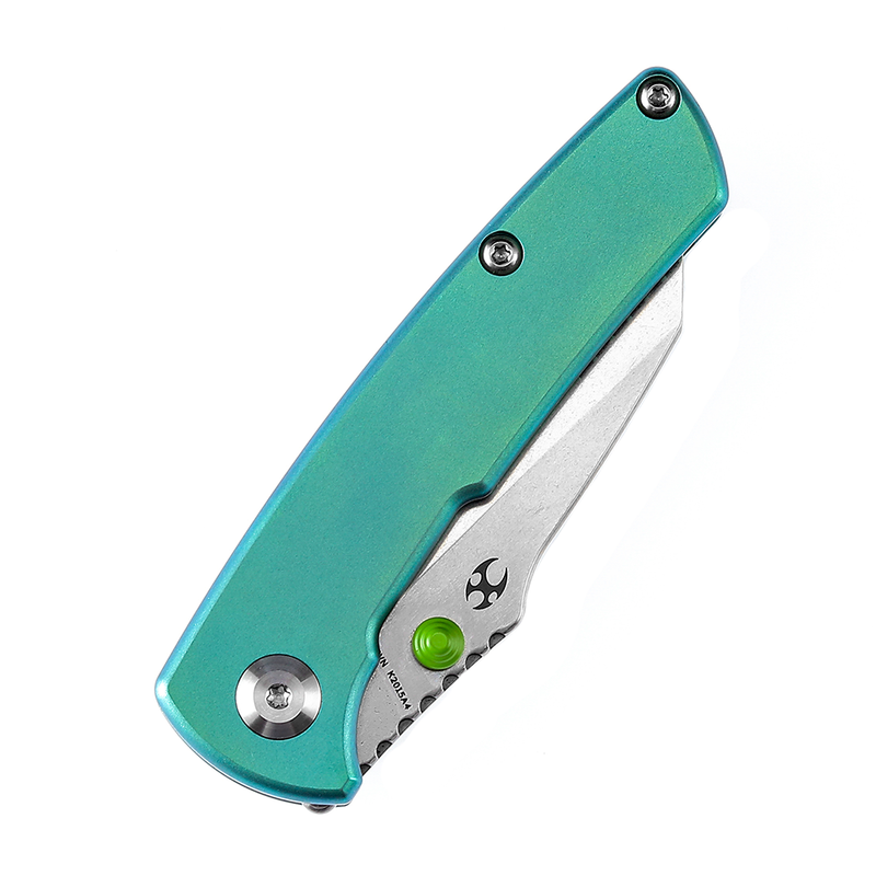 Little Main Street K2015A4 Stonewashed CPM-S35VN Green Anodized Titanium Handle  with Dirk Pinkerton Design