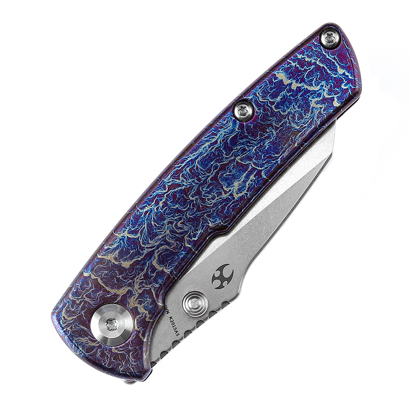 KANSEPT Little Main Street Stonewashed CPM-S35VN Lightning Strike Anodized Titanium Handle  with Dirk Pinkerton Design-K2015A5