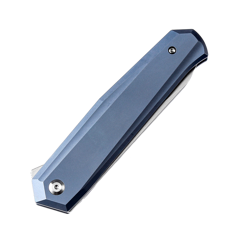 Integra K1042A3 Stonewashed M390 Blue Anodized Titanium Designed by JK Knives