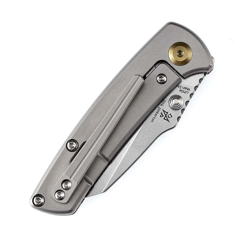 KANSEPT Little Main Street Thumb Stub Satin Titanium Handle (2.26" CPM-S35VN Blade)Dirk Pinkerton Design-K2015A1